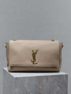 YSL 553804 Saint Laurent Reversible Medium Kate in Suede Bean paste - Default Title - View 1