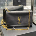 YSL 553804 Saint Laurent Reversible Medium Kate in Suede Black - Default Title - View 1