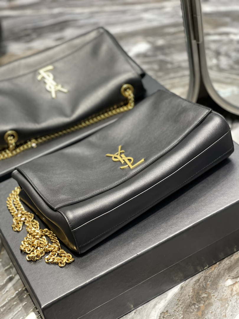 YSL 553804 Saint Laurent Reversible Medium Kate in Suede Black