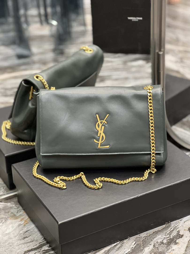 YSL 553804 Saint Laurent Reversible Medium Kate in Suede Blue - Default Title - View 1