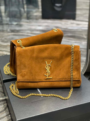 YSL 553804 Saint Laurent Reversible Medium Kate in Suede Brown - Default Title - View 1