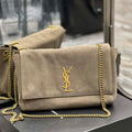 YSL 553804 Saint Laurent Reversible Medium Kate in Suede Dark Green - Default Title - View 1