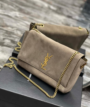 YSL 553804 Saint Laurent Reversible Medium Kate in Suede Dark Green - Default Title - View 3
