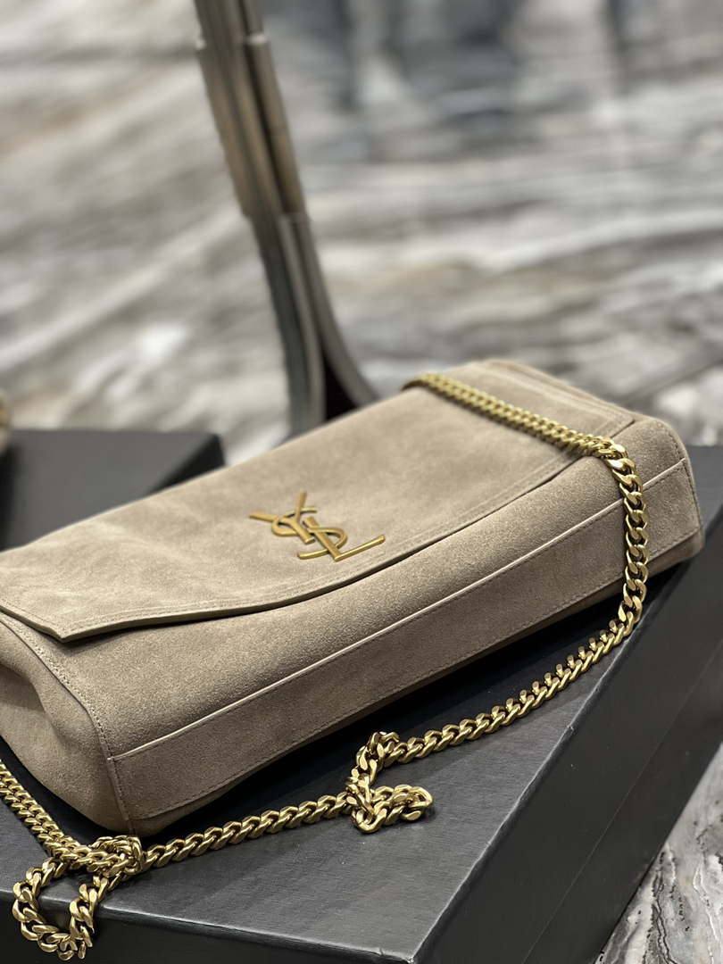 YSL 553804 Saint Laurent Reversible Medium Kate in Suede Dark Green - Default Title - View 6