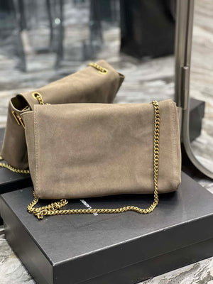 YSL 553804 Saint Laurent Reversible Medium Kate in Suede Dark Green - Default Title - View 7