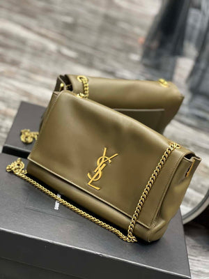 YSL 553804 Saint Laurent Reversible Medium Kate in Suede Dark Green - Default Title - View 12