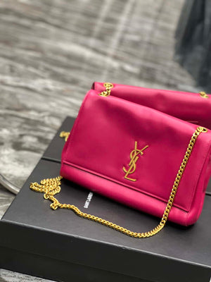 YSL 553804 Saint Laurent Reversible Medium Kate in Suede Rose Red - Default Title - View 2