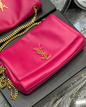 YSL 553804 Saint Laurent Reversible Medium Kate in Suede Rose Red - Default Title - View 6