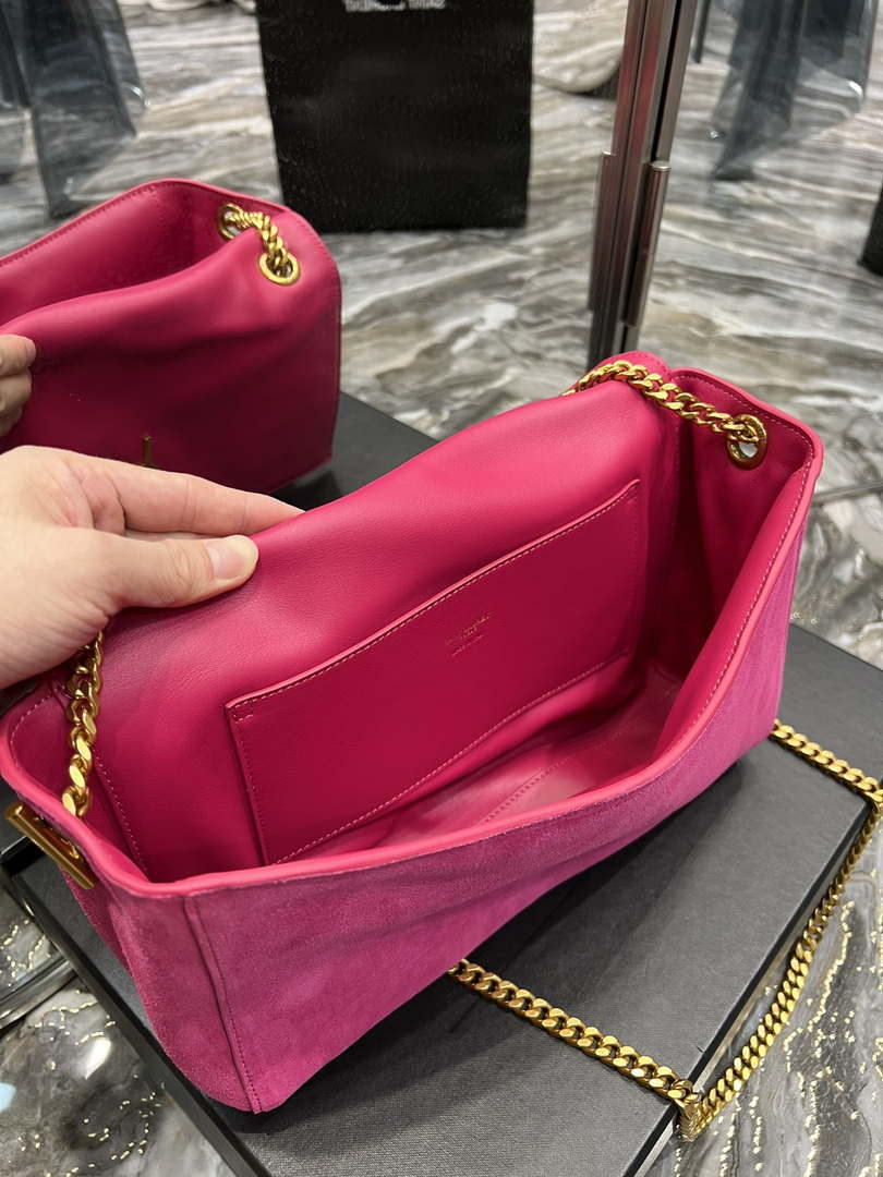 YSL 553804 Saint Laurent Reversible Medium Kate in Suede Rose Red