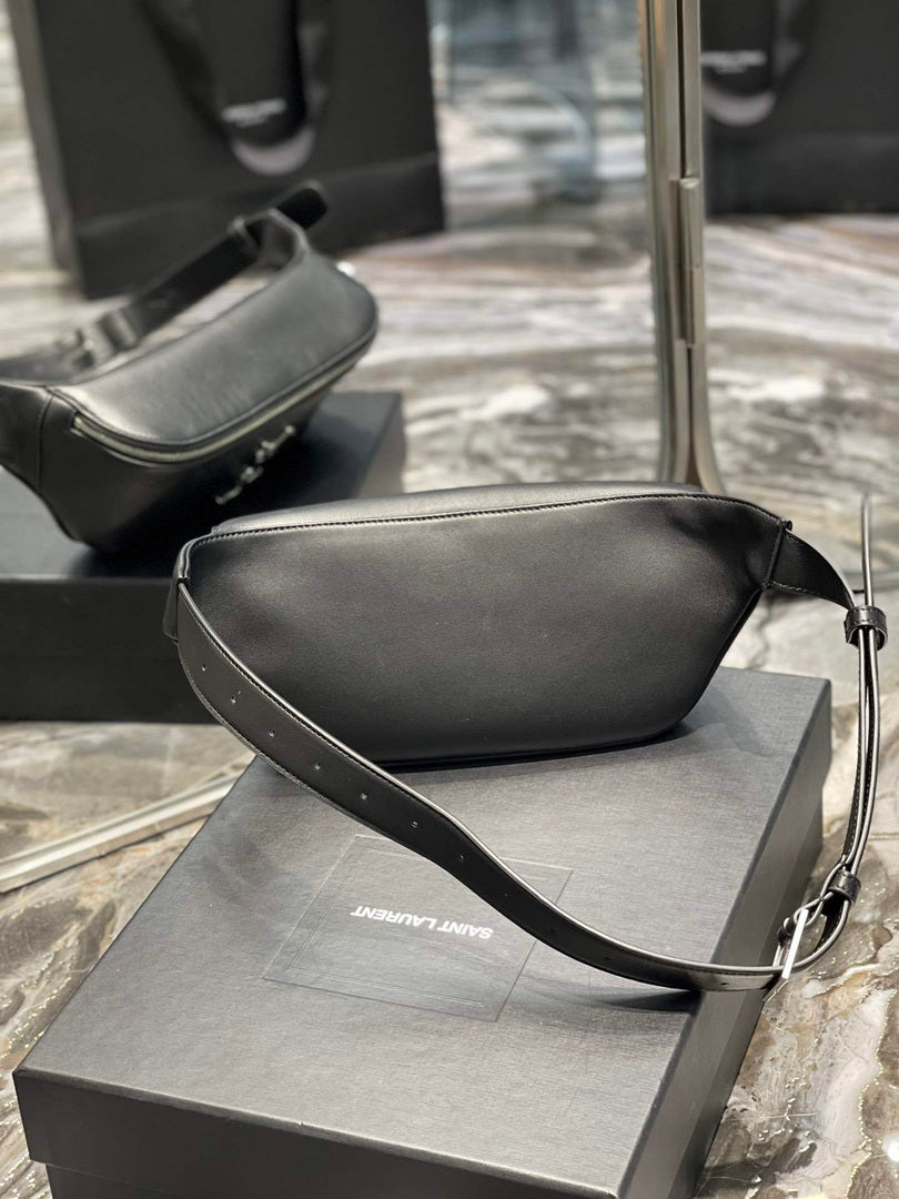 YSL 569737 Classic Crossbody Leather Bag Silver Buckle