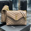 YSL 574946 Saint Laurent Loulou Medium Bag In in Matelasse  Y  Leather Nude Pink - Default Title - View 1