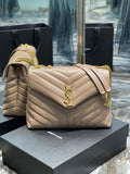 YSL 574946 Saint Laurent Loulou Medium Bag In in Matelasse  Y  Leather Nude Pink