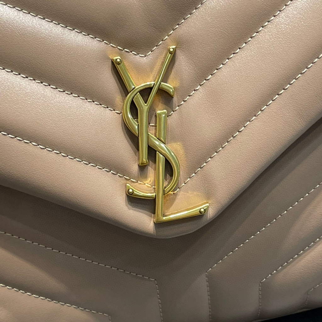YSL 574946 Saint Laurent Loulou Medium Bag In in Matelasse  Y  Leather Nude Pink