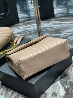 YSL 574946 Saint Laurent Loulou Medium Bag In in Matelasse  Y  Leather Nude Pink - Default Title - View 7