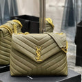 YSL 574946 Saint Laurent Loulou Medium Bag In Matelasse  Y  Leather Green - Default Title - View 1