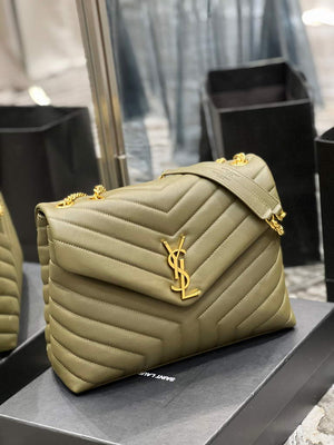 YSL 574946 Saint Laurent Loulou Medium Bag In Matelasse  Y  Leather Green - Default Title - View 2