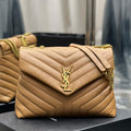 YSL 574946 Saint Laurent Loulou Medium Bag In Matelasse  Y  Leather Brown - Default Title - View 1