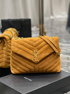 YSL 574946 Saint Laurent Loulou Medium Bag Y-Quilted Leather Brown - Default Title - View 1