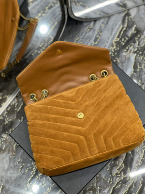 YSL 574946 Saint Laurent Loulou Medium Bag Y-Quilted Leather Brown - Default Title - View 7