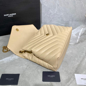 YSL 574946 Saint Laurent Loulou Medium Bag In Matelasse  Y  Leather Apricot - Default Title - View 8