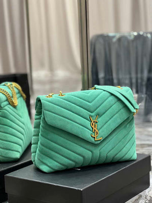 YSL 574946 Saint Laurent Loulou Medium Bag Y-Quilted Leather Green - Default Title - View 2