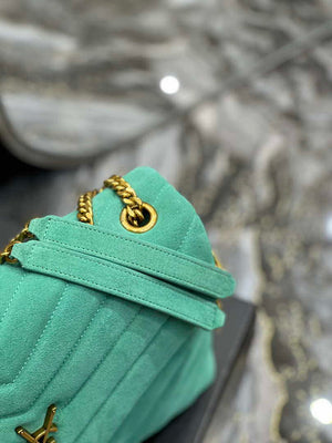 YSL 574946 Saint Laurent Loulou Medium Bag Y-Quilted Leather Green - Default Title - View 4