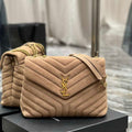 YSL 574946 Saint Laurent Loulou Medium Bag Y-Quilted Leather Light Brown - Default Title - View 1