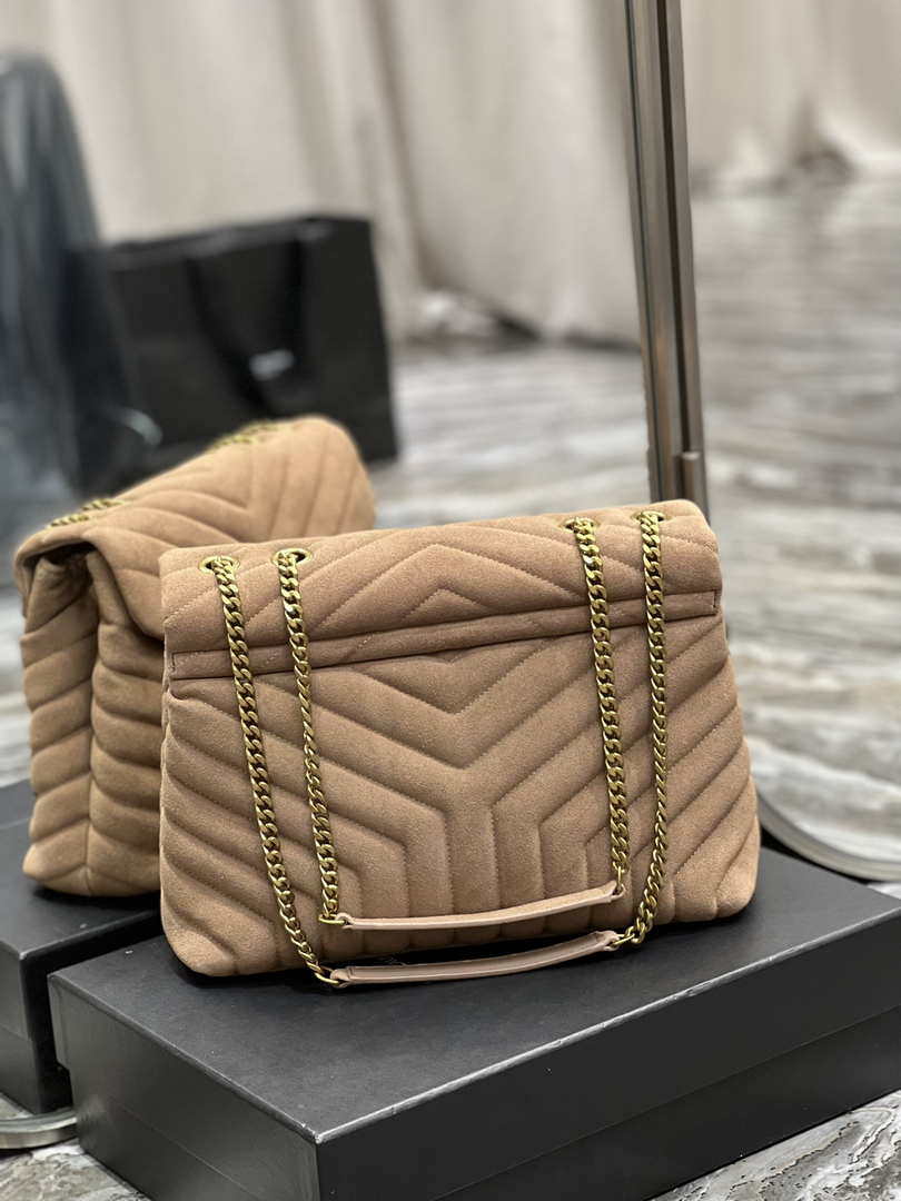 YSL 574946 Saint Laurent Loulou Medium Bag Y-Quilted Leather Light Brown