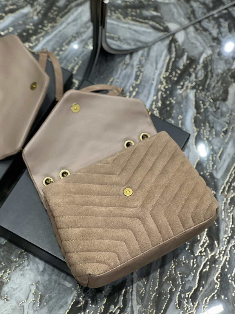 YSL 574946 Saint Laurent Loulou Medium Bag Y-Quilted Leather Light Brown