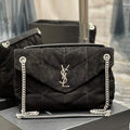 YSL 577475 Saint Laurent Puffer Medium Bag In Quilted Lambskin Leather Black - Default Title - View 1