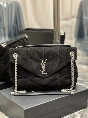 YSL 577475 Saint Laurent Puffer Medium Bag In Quilted Lambskin Leather Black - Default Title - View 1