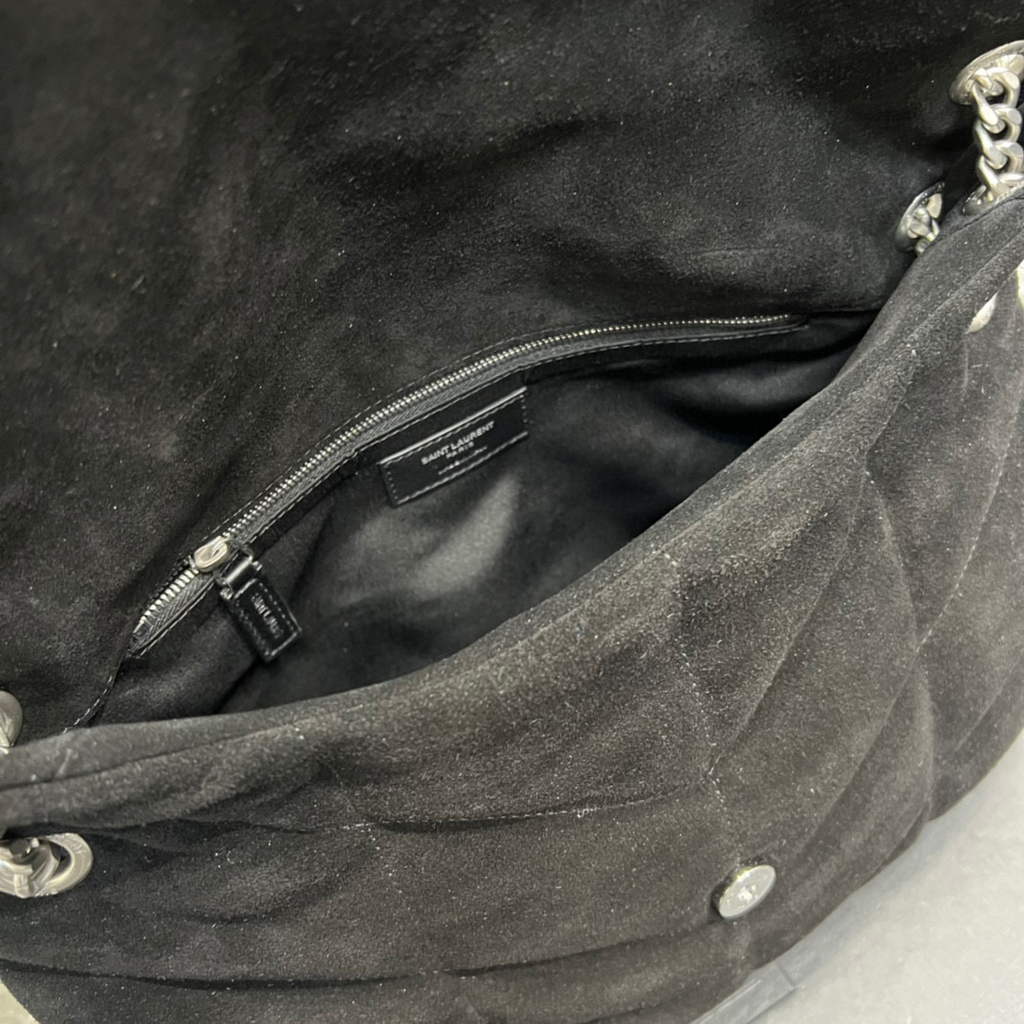 YSL 577475 Saint Laurent Puffer Medium Bag In Quilted Lambskin Leather Black