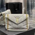 YSL 577476 Saint Laurent Puffer Small Bag In Quilted Lambskin Leather Grey - Default Title - View 1
