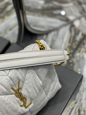 YSL 577476 Saint Laurent Puffer Small Bag In Quilted Lambskin Leather Grey - Default Title - View 5