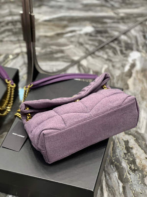 YSL 577476 Saint Laurent Puffer Small Bag In Quilted Lambskin Leather Purple - Default Title - View 7