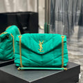 YSL 577476 Saint Laurent Puffer Small Bag In Quilted Lambskin Leather Green - Default Title - View 1