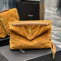 YSL 577476 Saint Laurent Puffer Small Bag In Quilted Lambskin Leather Brown - Default Title - View 1