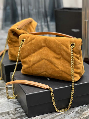 YSL 577476 Saint Laurent Puffer Small Bag In Quilted Lambskin Leather Brown - Default Title - View 6