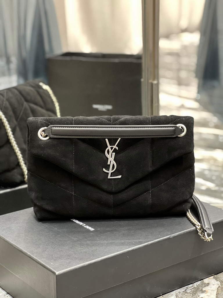YSL 577476 Saint Laurent Puffer Small Bag In Quilted Lambskin Leather Black - Default Title - View 1
