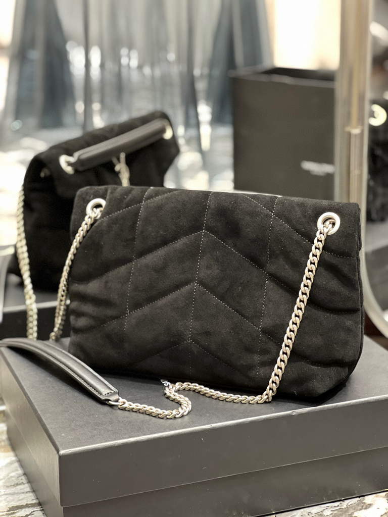 YSL 577476 Saint Laurent Puffer Small Bag In Quilted Lambskin Leather Black