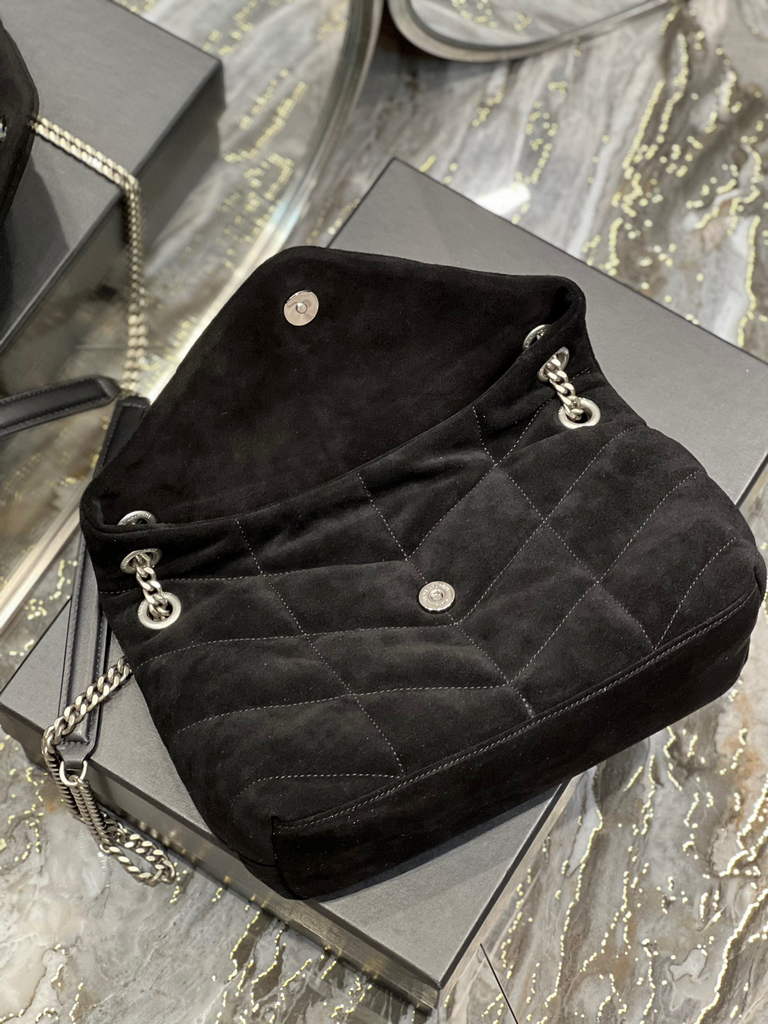 YSL 577476 Saint Laurent Puffer Small Bag In Quilted Lambskin Leather Black