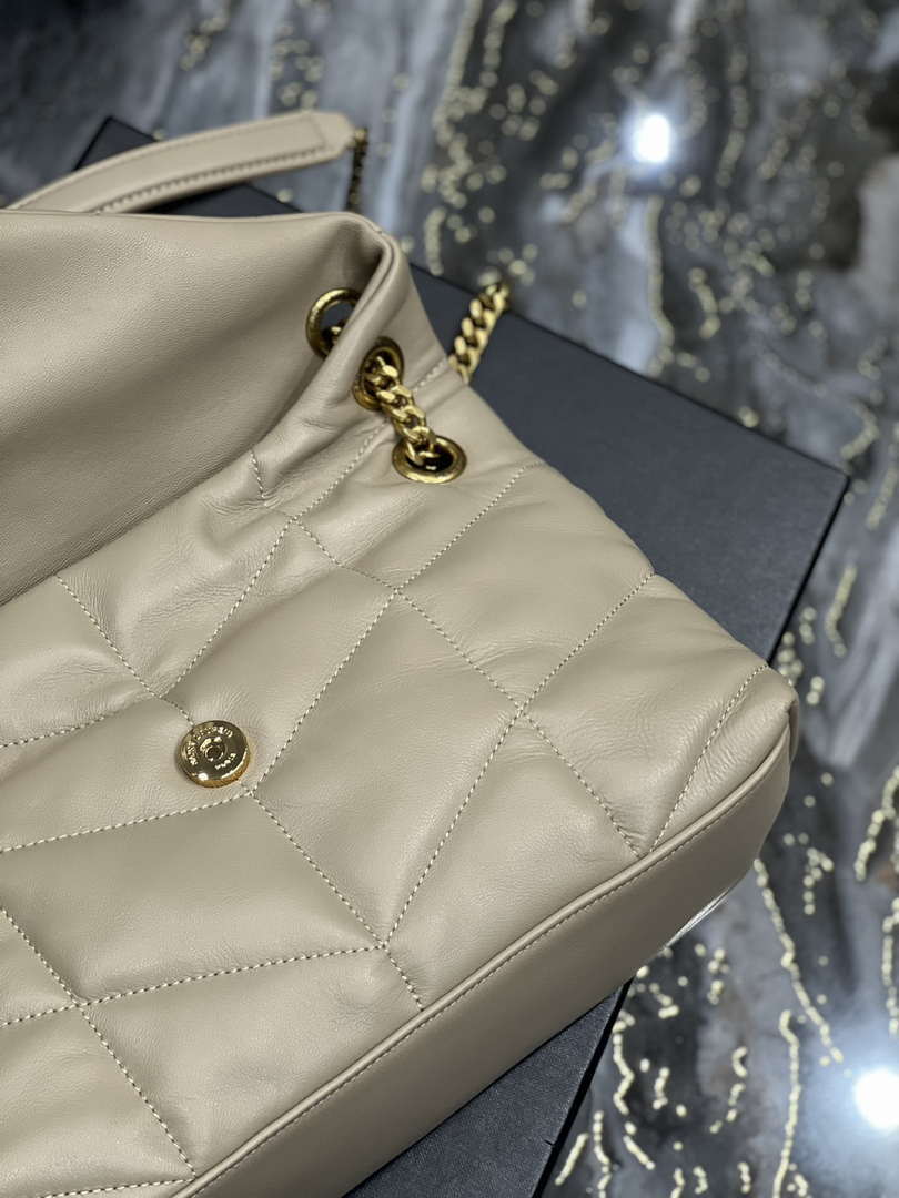 YSL 577476 Saint Laurent Puffer Small In Nappa Leather Apricot