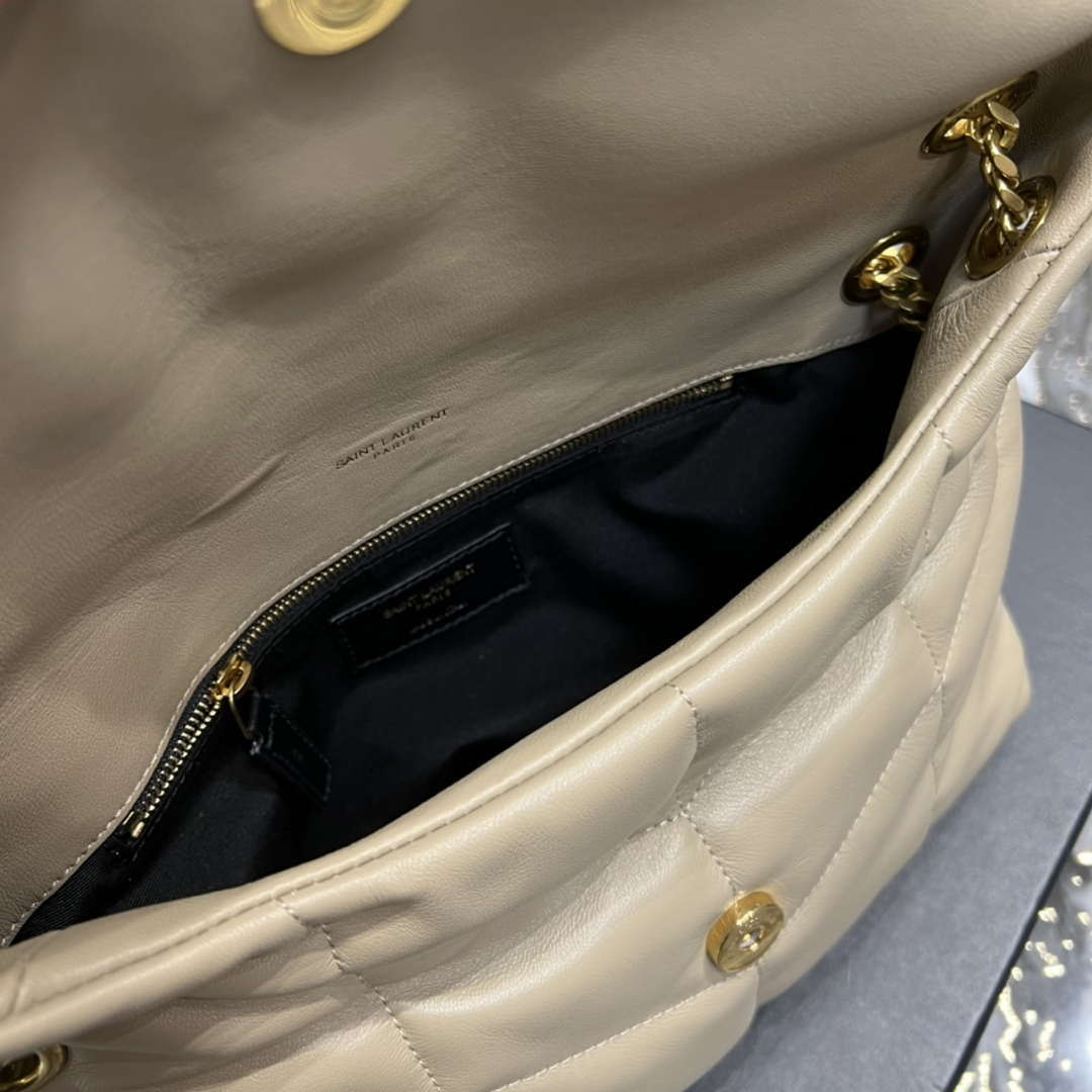 YSL 577476 Saint Laurent Puffer Small In Nappa Leather Apricot