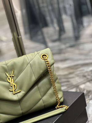YSL 577476 Saint Laurent Puffer Small In Nappa Leather avocado green - Default Title - View 3