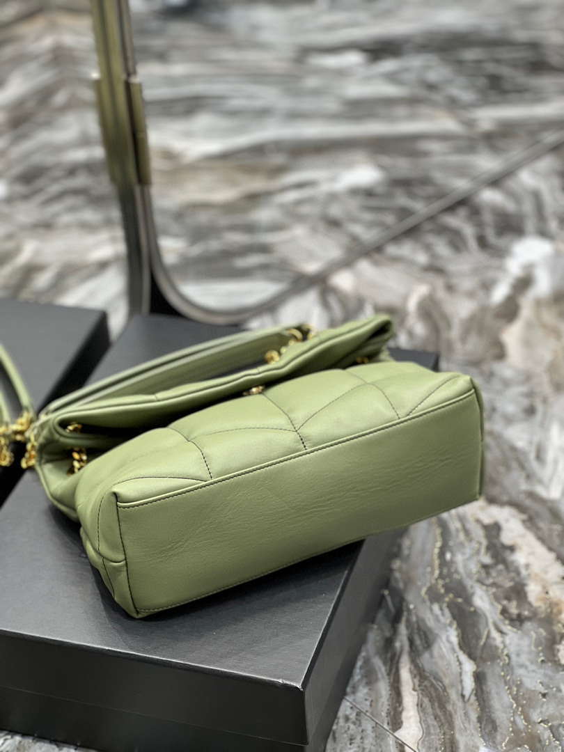 YSL 577476 Saint Laurent Puffer Small In Nappa Leather avocado green