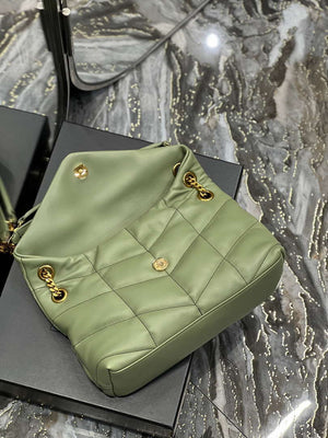 YSL 577476 Saint Laurent Puffer Small In Nappa Leather avocado green - Default Title - View 8