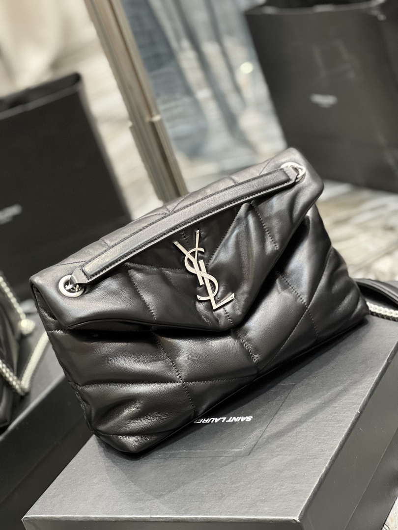 YSL 577476 Saint Laurent Puffer Small In Nappa Leather Black