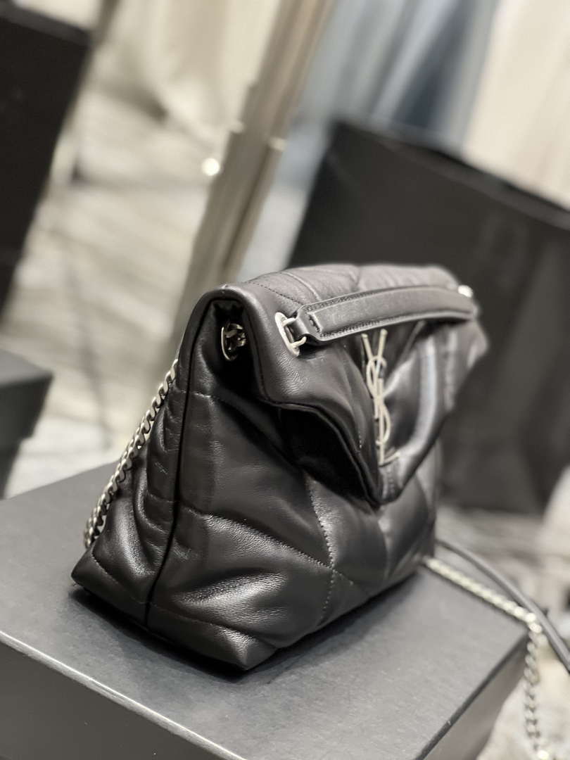 YSL 577476 Saint Laurent Puffer Small In Nappa Leather Black