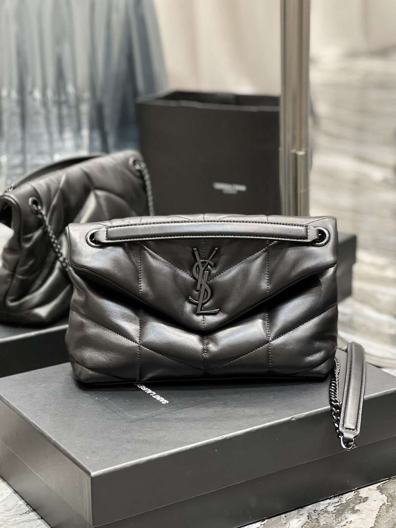 YSL 577476 Saint Laurent Puffer Small In Nappa Leather Black