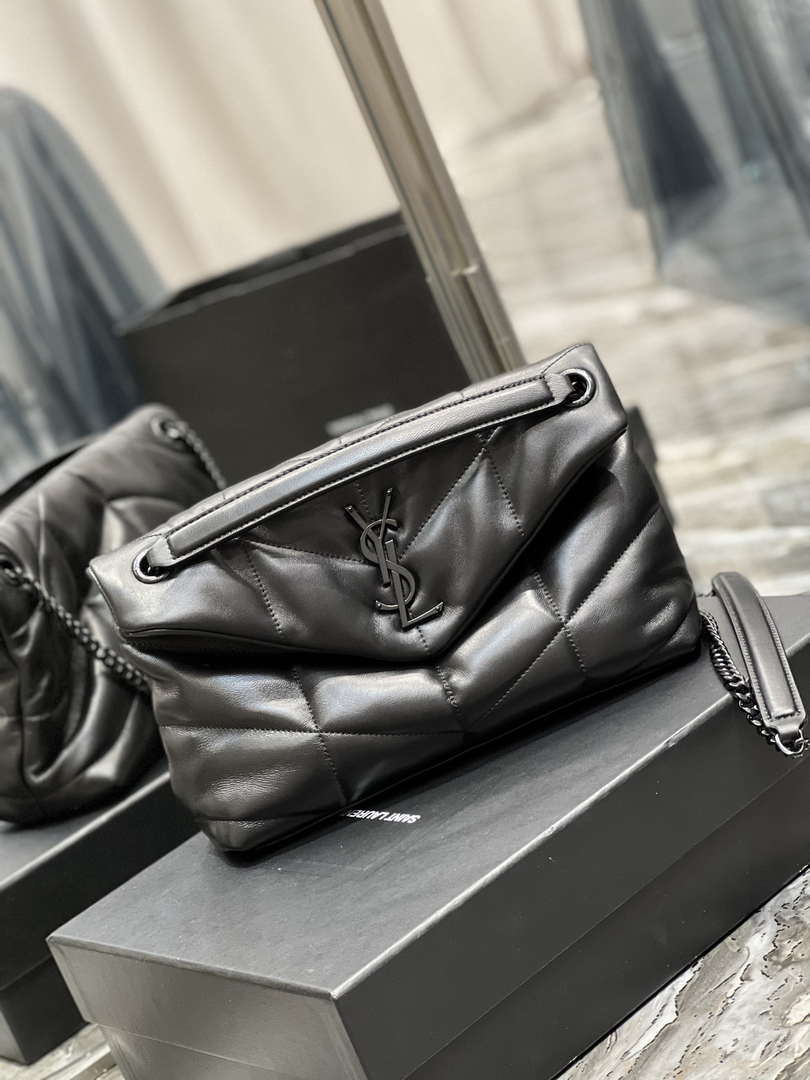 YSL 577476 Saint Laurent Puffer Small In Nappa Leather Black